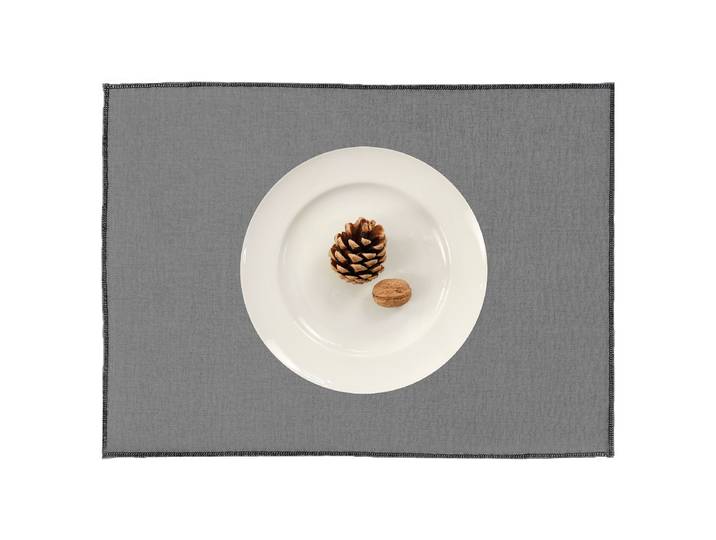 home24 Placemat Stone 35 x 46cm zwart/antracietkleurig
