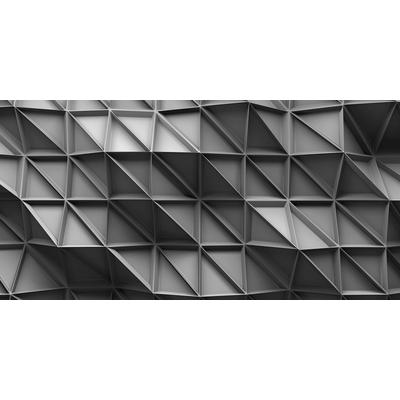Fototapete ARCHITECTS PAPER "3D Look Grey", bunt (grau, schwarz, silber), B:5m L:2,5m, Vlies, Tapeten, Vlies, Wand, Schräge