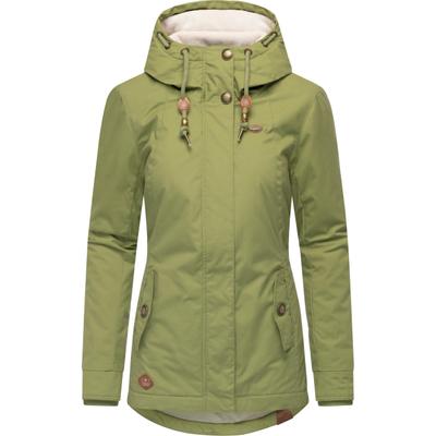 Winterjacke RAGWEAR "Monade", Damen, Gr. XXXL(46), gelb (gelbgrün), Obermaterial: 65% Polyester, 35% Baumwolle. Futter: 100% Polyester. Wattierung: 100% Polyester, figurbetont Po-bedeckend, verstellbar Rippstrickbündchen mit Druckknopf, Jacken...