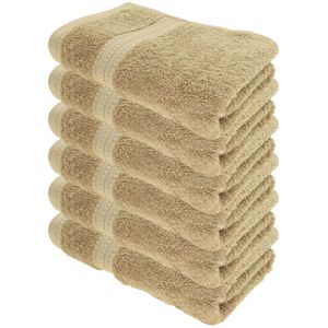 Julie-Julsen Handtuch Bio, sand, 50 x 100 cm, Handtuch mit Bordüre, 100% Bio-Baumwolle, 550 g/m², 6 Stück
