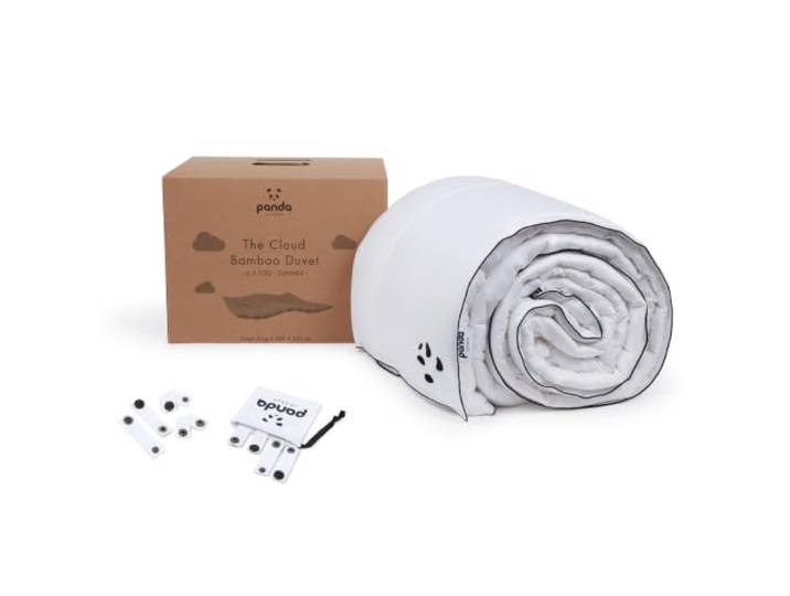 Panda Cloud-Bambus-Bettdecke für Einzelbetten Hypoallergen, 5 Jahre Garantie, für wärmere Monate, kühlend, 4,5 Tog, reinweiß, 200 x 135 cm