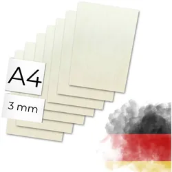 Sperrholz Birke 3mm - Premium Holzplatten für Lasercut, Gravur, Basteln, glatte Oberfläche, ideal für Modellbau, Brandmalerei und DIY-Projekte - von Genisys, Größe: 30x30cm 30x