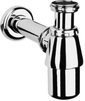 VitrA Flaschen-Siphon A45122 chrom, G 1 1/4, Abgangsrohr und Rosette