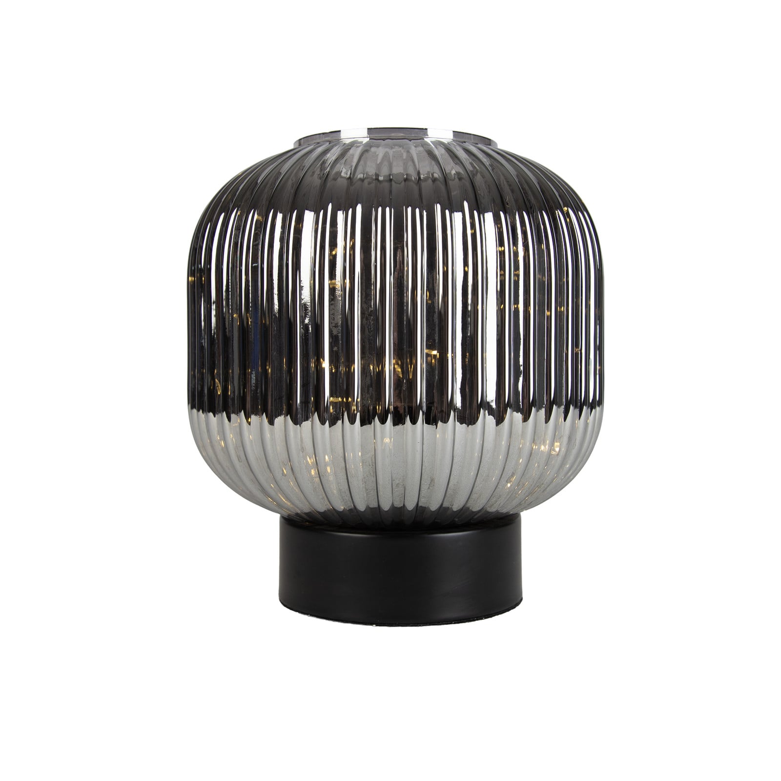 Qazqa Art Deco tafellamp zwart met smoke glas en E27 lichtsnoer