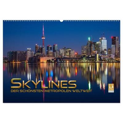 Skylines der schönsten Metropolen weltweit (Wandkalender 2026 DIN A2 quer), CALVENDO Monatskalender