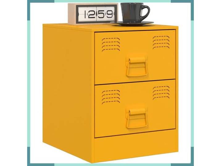 Table de chevet - 841626 - jaune - acier - lot de 2