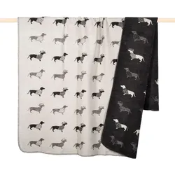 pad Kuscheldecke Dackel 150 x 200 cm Mischgewebe Grau Grey