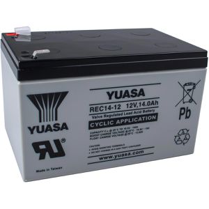 Yuasa AGM-Batterie REC14-12, 12 V, 14 Ah, Faston 6,3 mm Anschluss