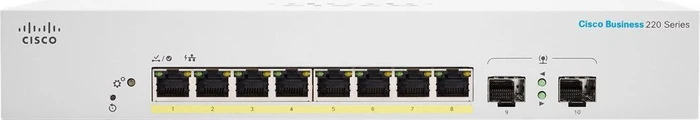 CISCO CBS220 Smart 8-port GE, PoE, Ext PS, 2x1G SFP