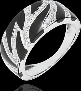 Edenly Ring Wildkatze - Schwarzer Lack und Diamanten