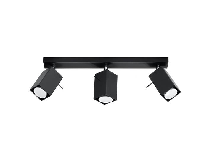 Plafonnier MERIDA 3 noir 3xGU10 10W acier 16x6x45cm Sollux Lighting