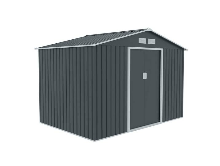 Hattoro Gerätehaus S200 Metall Grau, 191x192x277 cm, Gartenzubehör, Geräteschuppen