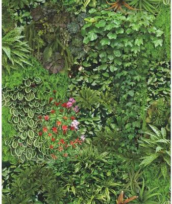 RoomMates Green & Black Living Wall Peel and Stick Wallpaper