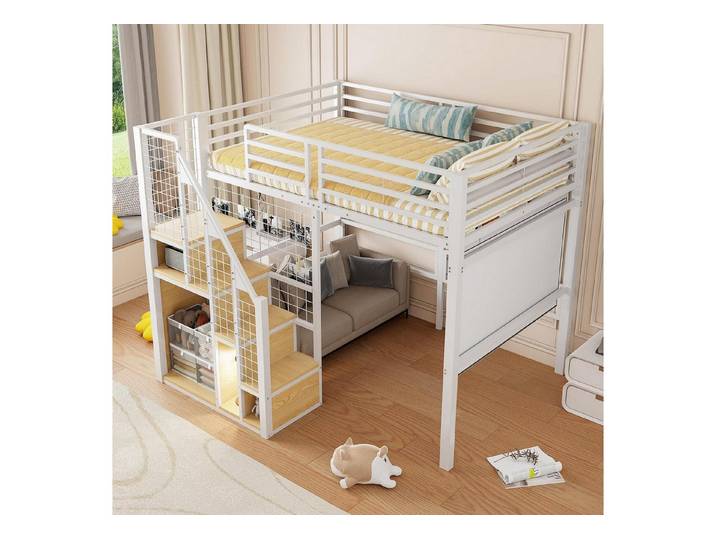 LuxusKollektion Hochbett Hochbett 140x200cm mit Treppe (1-St)