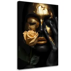 LEINWANDBILD Gold Glamour Gesicht einer Frau 40x60cm