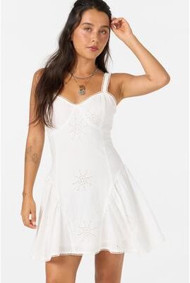 O'Neill s Conor Sunshine Eyelet Mini Dress in White, Size Large