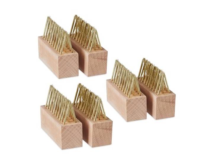 Relaxdays Brosse à joints en lot de 6\, pour éliminer les mauvaises herbes et la mousse\, jardin & terrasse\, nature/doré