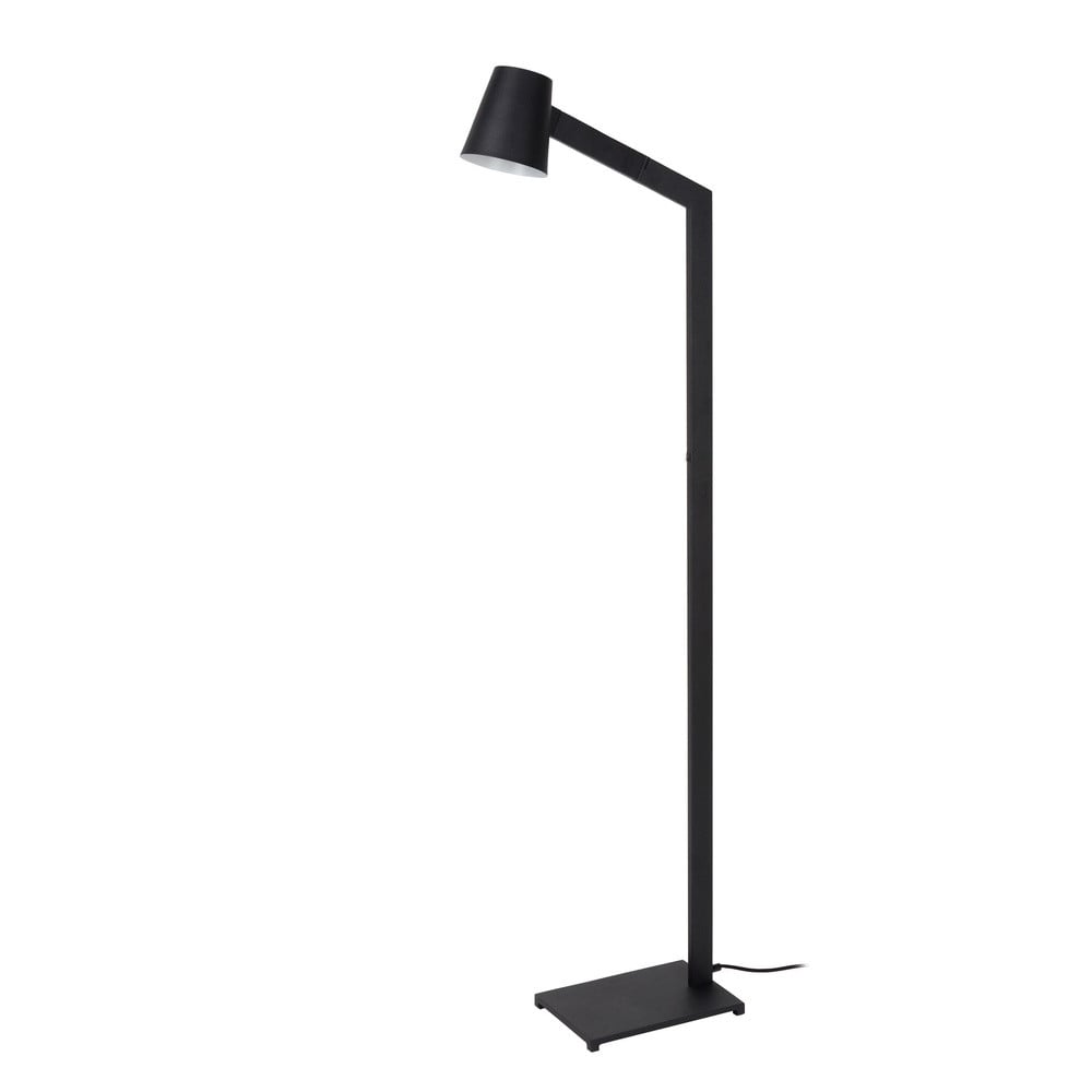 Lucide Mizuko design vloerlamp zwart metalen leeslamp met conische kap
