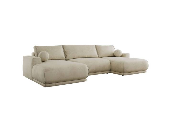 WOHNLANDSCHAFT RINA U Beige Velvet