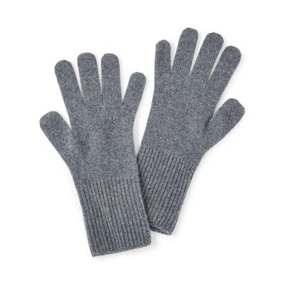 Strickhandschuhe FALKE "Pure Cashmere", Damen, Gr. onesize, grau (dunkelgrau, heather (3278)), Handschuhe