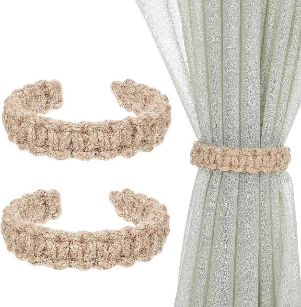 Boho Gordijn Tiebacks - Gevlochten Handgemaakte Tiebacks voor Rustieke Decoratie