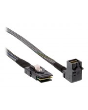 InLine Internes SAS-Kabel mit Sidebands gerade durchgeführt 4-Lane 36 PIN 4iMini MultiLane bis 4x Mini SAS HD SFF-8643 1 m 90° Stecker Schwarz (27629B)