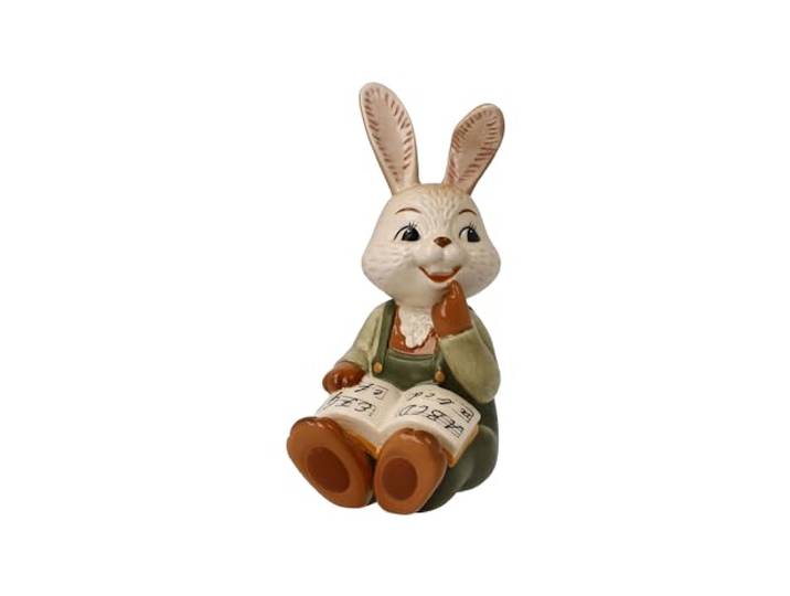 Goebel Hase Früh übt Sich aus Porzellan hergestellt, Höhe: 10 cm, 66-845-42-1, Weiß