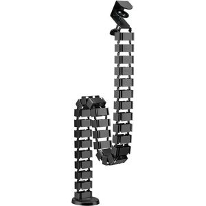 LogiLink Kabelführung KAB0092, zum Anklemmen, schwarz, Gliederkette für Schreibtische, 6,8 x 135 cm