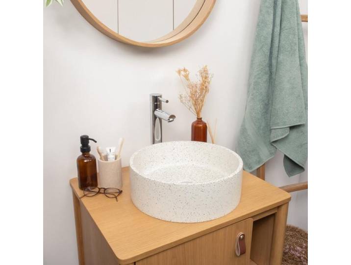Vasque à poser ronde en terrazzo 36cm