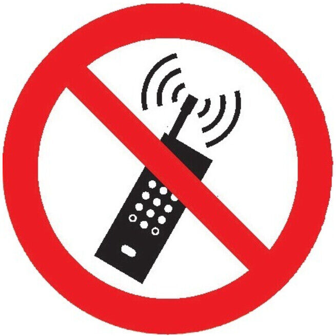 SafetyMarking Panneau d'interdiction Film Ø200 mm Téléphonie mobile interdite ; wolk (21.0918)