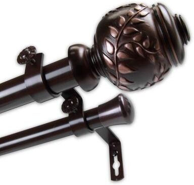InStyleDesign Cascade 1 inch Diameter Adjustable Double Curtain Rod