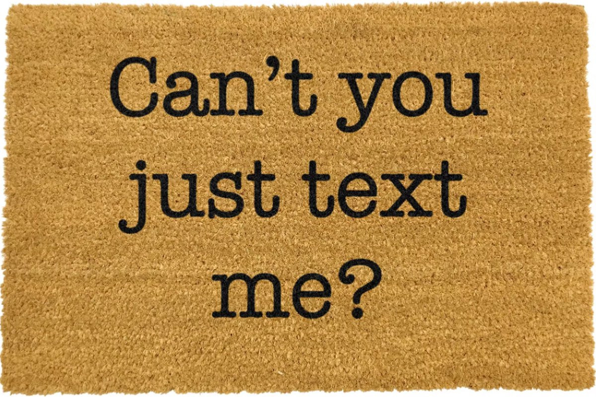 MadDeco Kokos deurmat Can't you just text me? 60 x 40 cm