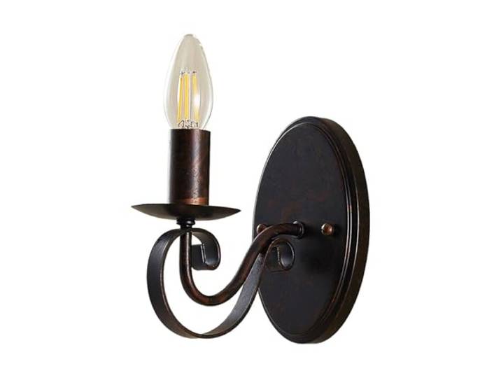 Lucande Applique Murale Caleb à intensité variable (Traditionnel) en Marron Métal e. a. pour Couloir (1 lampe\,à E14)\, Lampe Eclairage Luminaire Mural