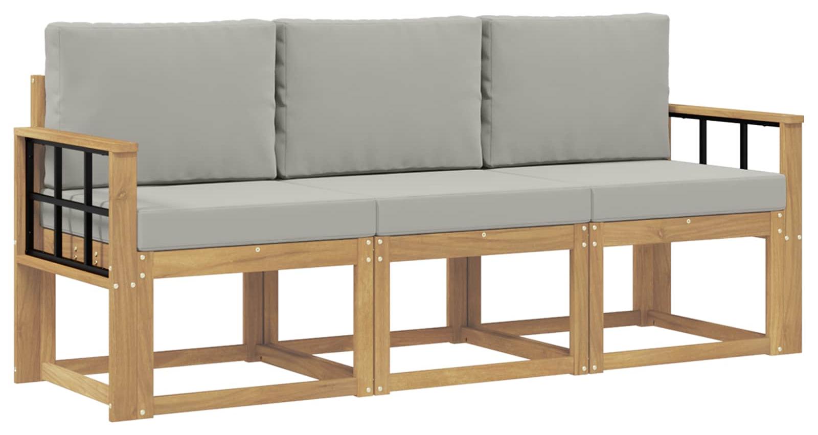 Garnitur aus 3 Outdoor-Sofas, Weiß und Hellgrau