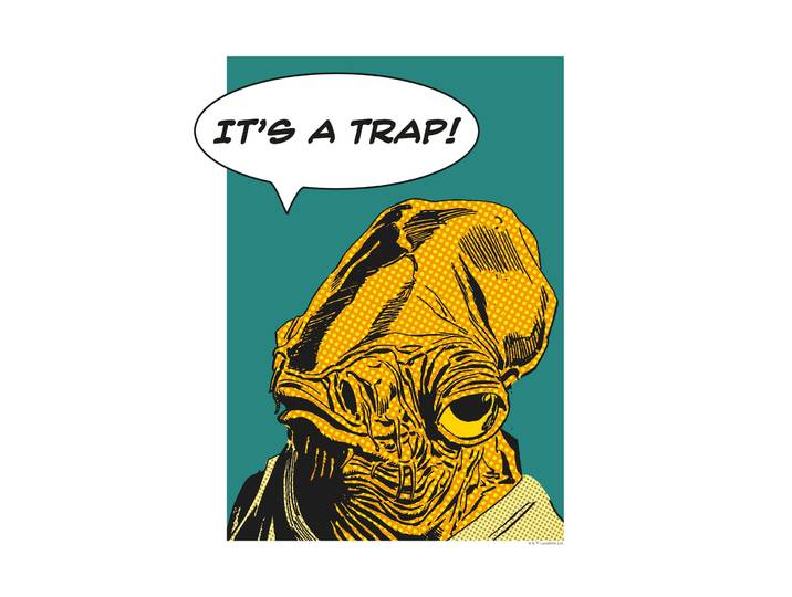 Bild KOMAR Star Wars Classic Comic Quote Ackbar , bunt (farbe bild(er): bunt), B:30cm H:40cm, Holz, Papier, Bilder, Bild, Wandbild zur Dekoration im Kinderzimmer - ohne Rahmen