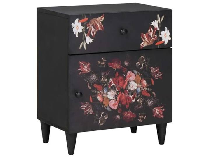 Heofavd Nachttisch Massivholz Mango Mehrfarbig 50x33x60 cm