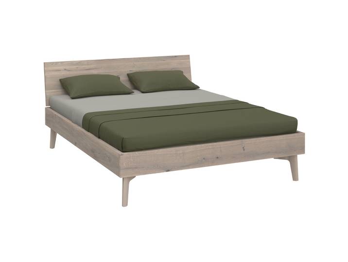 Bett Holz Werk Eiche Nature Massivholz 160 x 200 cm - Bett