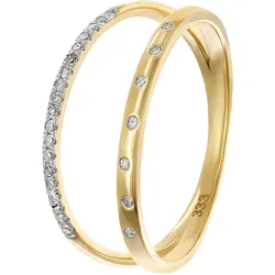 GLIZZ GL8666 Damenring mit Diamanten Gold 333/8K, 58/18,5