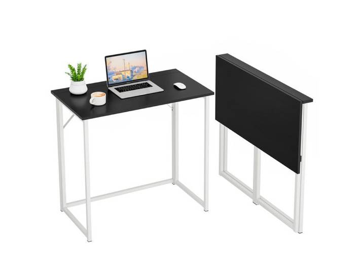 Dripex Table de Bureau Pliante Bureau Informatique Pliable Petit Table d'Ordinateur Assemblage Simple 80 x 46 x 74 cm - Noir