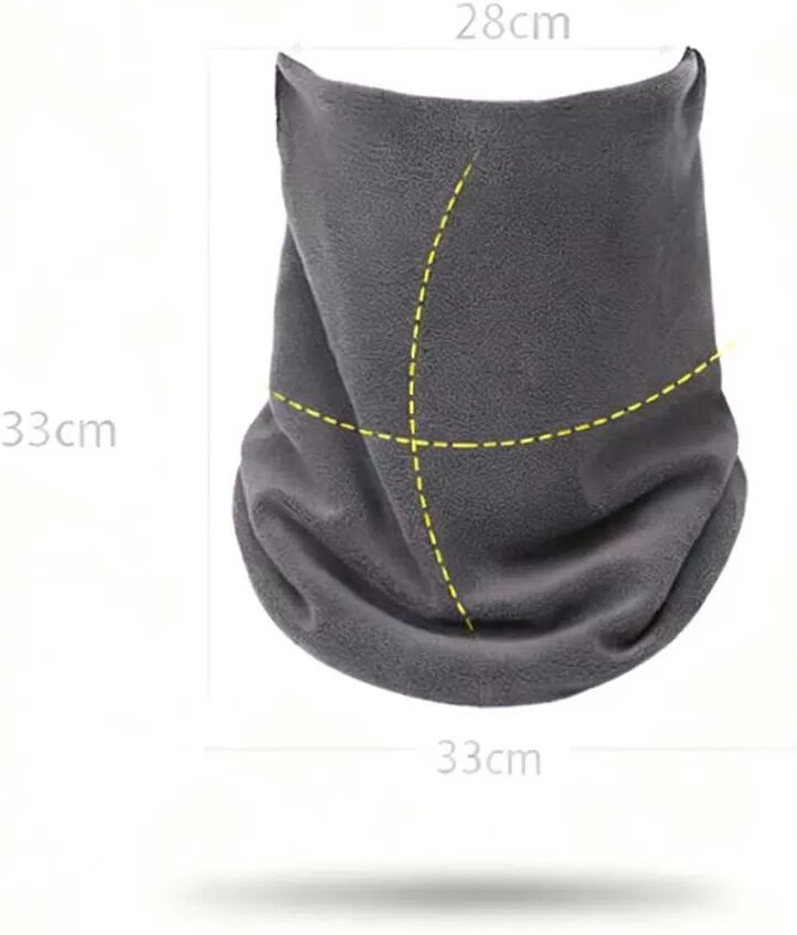 INF Warme Fleece-Gesichtsmaske mit Ohrschlaufen - Verbesserter Schutz & Komfort Grau