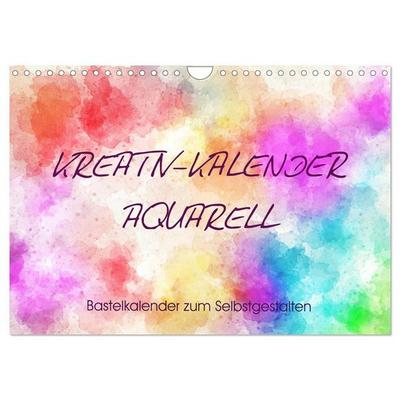 Kreativ-Kalender Aquarell. Bastelkalender zum Selbstgestalten (Wandkalender 2027 DIN A4 quer), CALVENDO Monatskalender