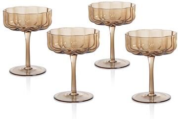 Zodax Reinhard Handblown Coupe Glasses, Set of 4