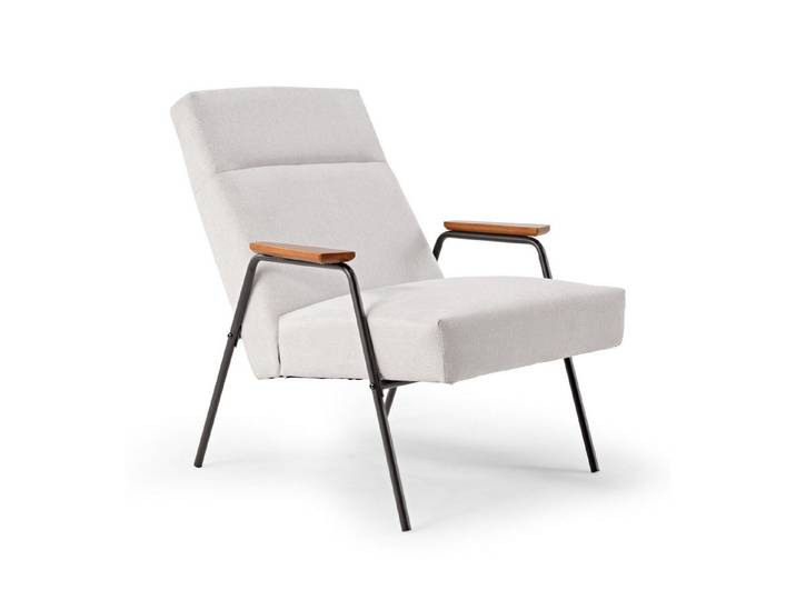 EE EUREKA ERGONOMIC Loungesessel 120-Grad-Sitzwinkel, Polstersessel für Lesen und erholsame Pausen, Waschbarer Bouclé-Bezug, Holzarmlehnen und stabiler Metallrahmen.