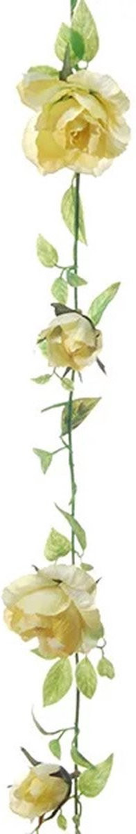 Louis Maes kunstbloemen bloemenslinger Rozen - geel/groen - 225 cm