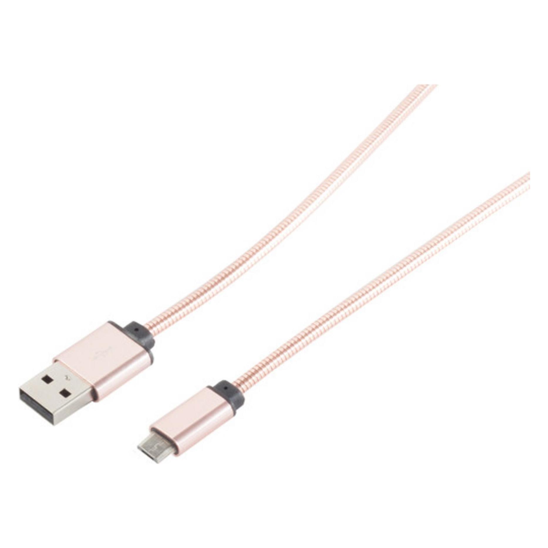 Shiverpeaks USB Lade-Sycn Kabel USB A-ST auf USB Micro-ST rose 1,0m (1 m, USB 2.0) (14-11002)