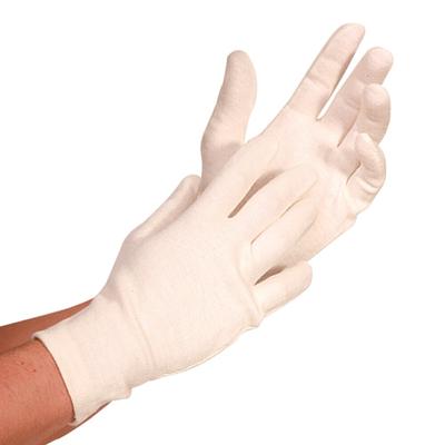 FRANZ MENSCH 24x Baumwollhandschuhe "Nature" waschbar Farbe: Natur Größe L/9 Länge: 25 cm Stoffhandschuhe Handschuhe
