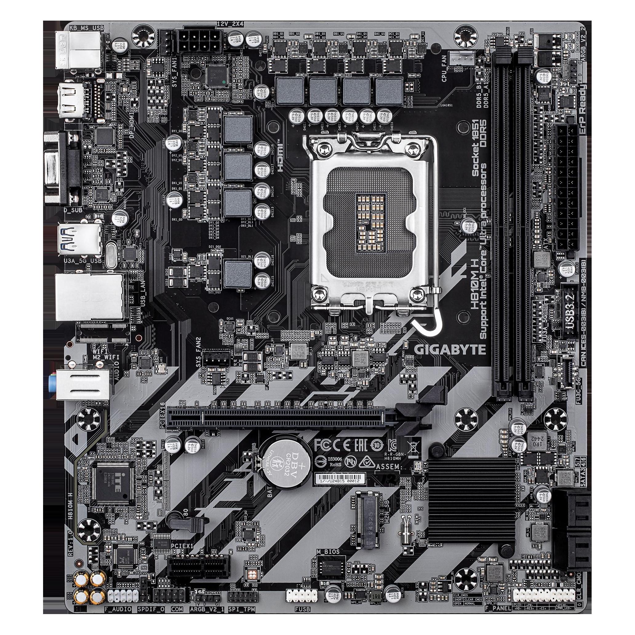 Gigabyte H810M H (Socket S1, Intel H810, mATX) (H810M H)