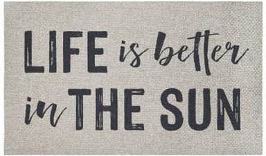 Stupell Sunshine Life is Better Summertime Themed Sisal Door Mat,18x30