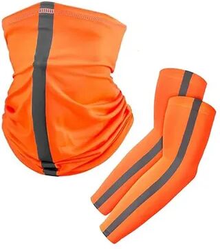 The Handy Homestead Reflective UV Face Mask And Sun Protection Suit Set For Cycling orange