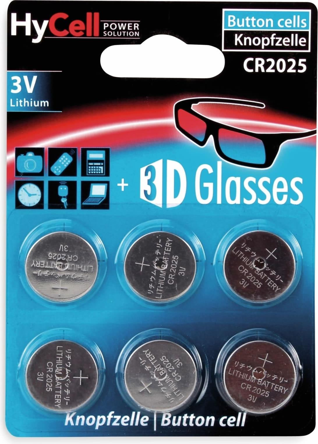 Ansmann 6 stuks CR2025 HyCell Lithium knoopcel 3V, Zilver